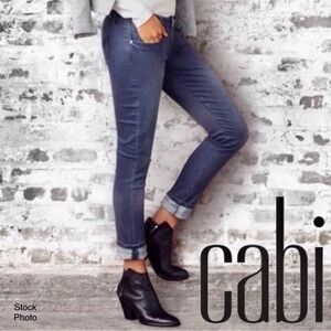 CABI Storm Baby Slim Mid-Rise Boyfriend Blue/Gray Jeans (6)